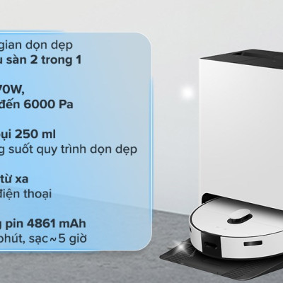 Robot hút bụi lau nhà Samsung VR7MD96514G/SV - Hàng Chính Hãng