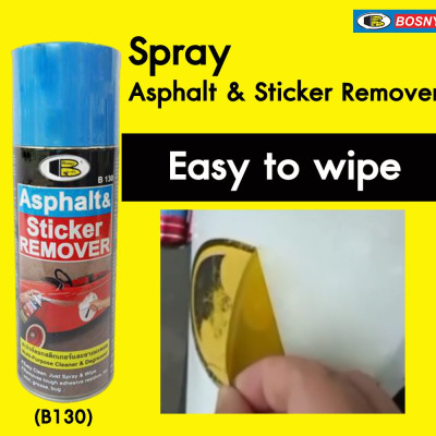 Dung dịch tẩy keo, nhựa đường, băng dính, tẩy decal... Asphalt & Sticker Remover - Bosny B130 - 200 cc - nhập khẩu Thái Lan (tặng kèm khăn lau và khẩu trang bằng vải không dệt)