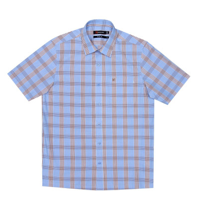 Áo sơ mi nam KHATOCO ngắn tay kẻ caro A1MN438T2-CNCR060-2408-N