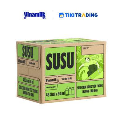 Thùng 48 Chai x 80ml Sữa Chua Uống Vinamilk Susu Hương Táo Nho