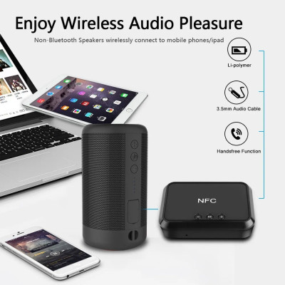 ROGTZ - Bộ Nhận Bluetooth NFC BL-B10 - Bluetooth 4.1, Phạm vi hoạt động 10m, Nguồn DC 5V/2A, Cổng kết nối Bluetooth USB RCA 3.5mm, Hỗ trợ NFC, Phát nhạc từ USB, Âm thanh chất lượng cao, Kết nối dễ dàng - Hàng Chính Hãng