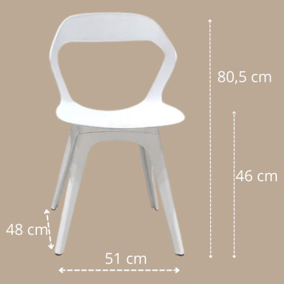 Ghế nhựa đúc có lưng tựa Ghế học bài Ghế trang điểm màu trắng phong cách Hàn Quốc BEE-S White Plastic Dining Chairs