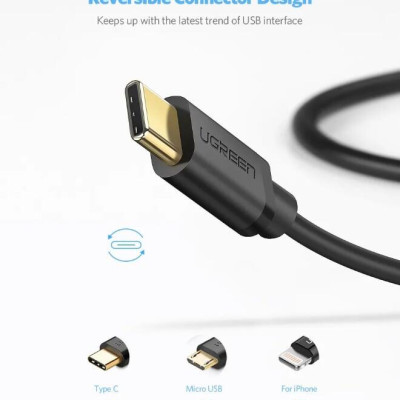 Ugreen UG30162US141TK 3M màu đen Dây USB 2.0 sang Type-C truyền dữ liệu và sạc - HÀNG CHÍNH HÃNG