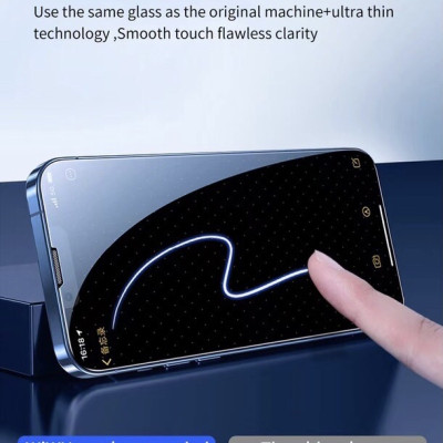 Kính cường lực Wiwu tự lấy bụi Dành Cho Iphone Có Màng Che Loa, Chống Vân Tay, Chống Dầu - Hàng Chính Hãng