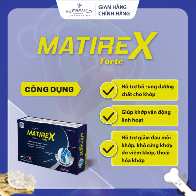 Viên uống Matirex Forte hỗ trợ giảm đau giúp tái tạo sụn khớp và xương dưới sụn (30 viên) - Nutramed