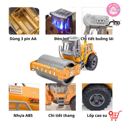 Đồ Chơi Điều Khiển Tỷ Lệ 1:30 SINO JH74-9 - Xe lu và Xe Ủi (Dành cho bé từ 3 tuổi)