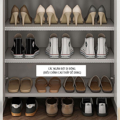 Tủ Giày Dép Gỗ 3 Cánh Kèm Chân Sắt Đơn Giản Mà Đẹp Thương Hiệu SIB Decor TG30