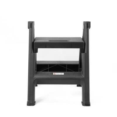 Thang đứng 2 bậc 48x16x65cm TRUST - Nhựa PP bền chắc, gấp gọn tiện lợi, dễ sử dụng - Đen