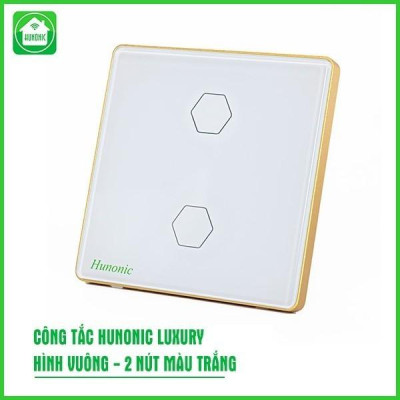 Công Tắc Cảm Ứng Hunonic Luxury Hình Vuông, Điều Khiển Từ Xa Bằng Điện Thoại