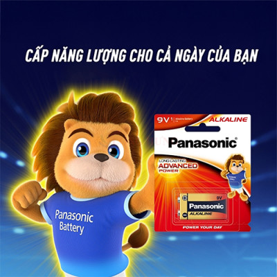 Vỉ Pin kiềm Panasonic Alkaline 9V 6LR61T/1B-V (1 viên/5 viên) - Hàng chính hãng