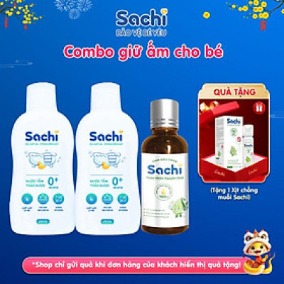 Combo 2 Nước Tắm Thảo Dược Và 1 Dầu Tràm Nguyên Chất Sachi - Tặng 1 Xịt Chống Muỗi Sachi Cho Bé