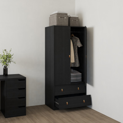 HAPPY FURNITURE , Tủ quần áo 2 cửa mở 2 ngăn kéo - CALYN , TCM_253 , 80cm x 54cm x 180cm DxRxC