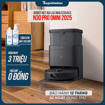 [GIÁ TẠI KHO] - Robot Hút Bụi Lau Nhà Ecovacs Deebot N30 Pro Omni - Bản màu trắng 2025 - Hàng chính hãng Ecovacs