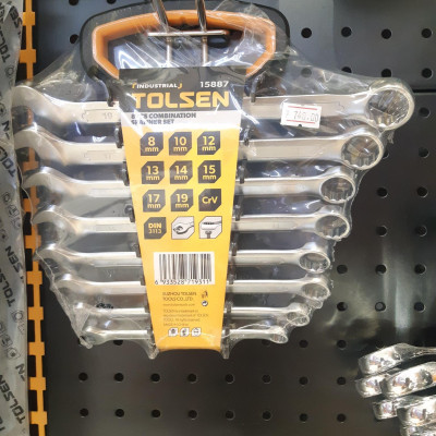 BỘ 8 CỜ LÊ VÒNG MIỆNG (8, 10, 12, 13, 14, 15, 17, 19MM) TOLSEN 15887 - HÀNG CHÍNH HÃNG