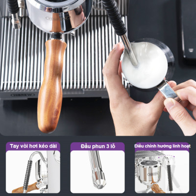 Máy pha cà phê Espresso, Cappuccino, Latte - Dòng chuyên nghiệp. Thương hiệu Mỹ cao cấp HiBREW - H21. HÀNG CHÍNH HÃNG