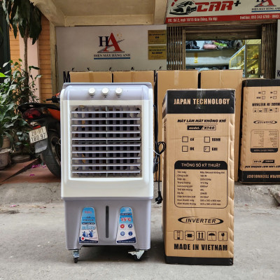 Quạt đá, quạt hơi nước, quạt điều hoà 45L có bánh xe tặng kèm 2 hộp đá khô, Hàng chính hãng