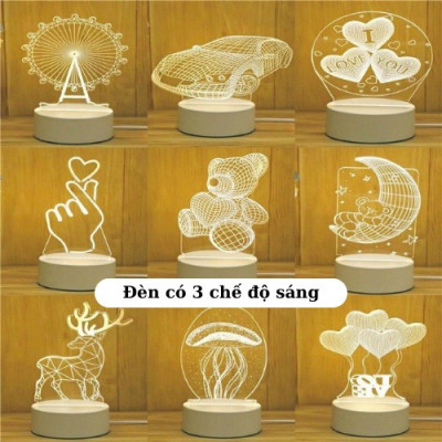 Đèn Ngủ Để Bàn 3D Ghi Note 16 Màu Trang Trí 3 Chế Độ Sáng Nhiều Mẫu Siêu Xinh Đầu Cắm Điện Qua Cổng USB Tặng Kèm Bút - Giao Hình Ngẫu Nhiên Hàng Nhập Khẩu