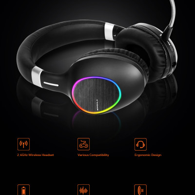 Tai nghe gaming không dây ZIDLI AH1 2.4Ghz - Hàng chính hãng