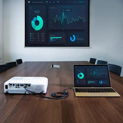 Ugreen UG50544CM183TK 1.5M màu Xám Cáp chuyển đổi TYPE C sang HDMI dương + hỗ trợ cổng USB cấp nguồn - HÀNG CHÍNH HÃNG