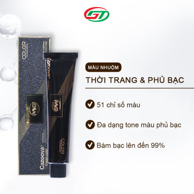 Thuốc Nhuộm Tóc cân bằng và phủ bạc cao cấp, màu nhuộm CAZOOVA 100ML