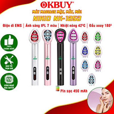 Máy massage mắt môi Nikio NK-125D - Thiết bị làm đẹp đa năng, công nghệ EMS, IPL, rung và nhiệt nóng