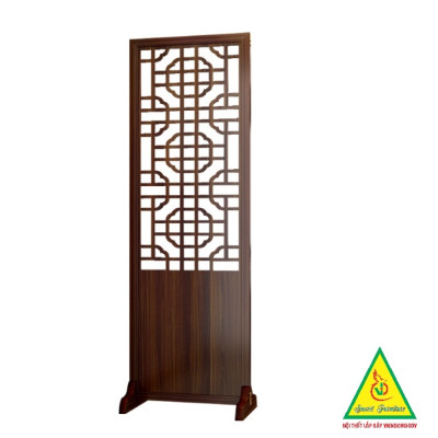 Vách ngăn phòng khách, vách ngăn tủ kệ bằng gỗ CNC405 - Nội thất lắp ráp Viendong adv