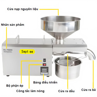 [ HÀNG NHẬP KHẨU] Máy ép dầu thực vật chuyên nghiệp Septree S8 – Dùng cho gia đình, kinh doanh, nhà hàng, khách sạn