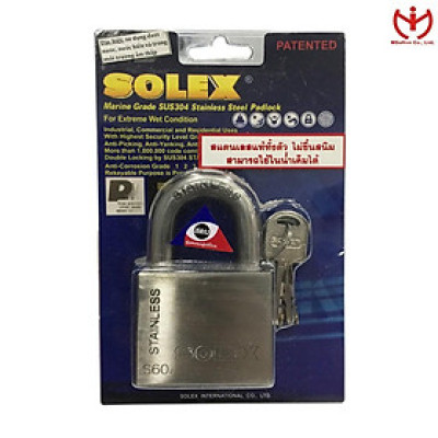 Khóa Solex S60 inox SUS 304 thân rộng 61mm - MSOFT