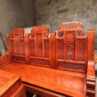 Bộ Bàn Ghế Âu Á Tay Voi Đặc Gỗ Hương Đá