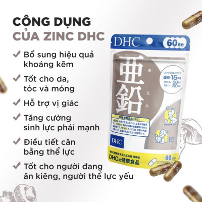 Viên uống bổ sung kẽm DHC ZinC Nhật Bản 15 - 30 ngày