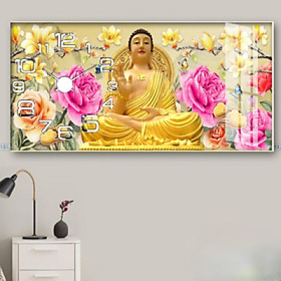 Đồng Hồ tranh Pha lê PVP, đồng hồ KT 30*60, 40*80, ĐỒNG HỒ PHA LÊ , ĐÔNG HỒ TREO TƯỜNG - PHẬT GIÁO