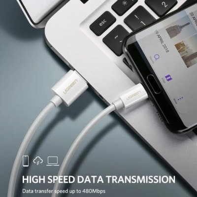Ugreen UG40887US253TK 0.5M 5A màu Trắng Dây USB sang USB Type-C vỏ ABS - HÀNG CHÍNH HÃNG