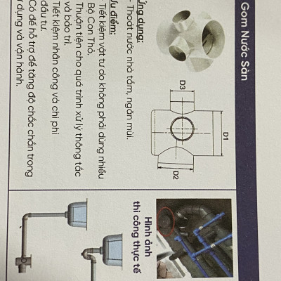 Gom nước thoát sàn nhựa PVC 114-90-60-60-60