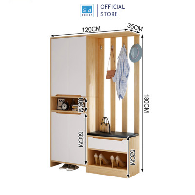 Tủ Gỗ Để Giày Kết Hợp Vách Ngăn Phòng Khách Hiện Đại SIB Decor KG26
