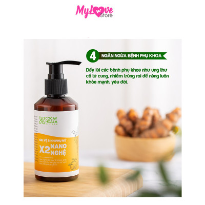 Dung Dịch Vệ Sinh Phụ Nữ X2 Nano Nghệ Cocayhoala Giảm Mùi Hôi, Ngứa, Khí Hư - Se khít Vùng Kín, Chai 150 ml 
