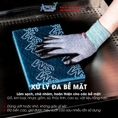 Nhám Bùi Nhùi 3M Scotch Brite Mighty Blue 11.5cm x 15.5cm - 1 túi 5 tấm