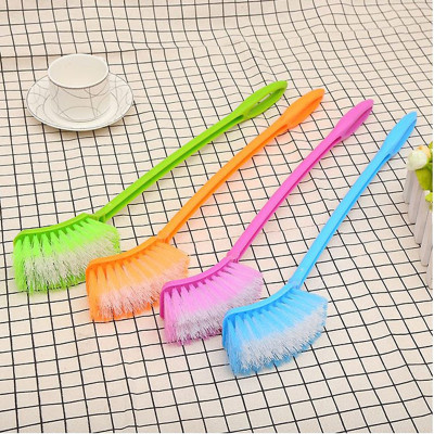 Bộ Vệ Sinh 1 Cọ Rửa Đầu Tròn Và 1 Bàn Chải Đầu Vuông Chà Rửa Bồn Cầu Toalet + 2 Miếng Dán Tiện Ích
