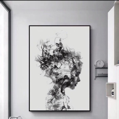 TRANH TRÁNG GƯƠNG - TRANH TREO TƯỜNG  CÔ GÁI NGHỆ THUẬT - TRANH TREO PHÒNG KHÁCH(TẶNG ĐINH 3 CHÂN)