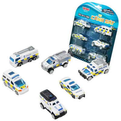 Bộ 6 Đồ Chơi Mô Hình Hợp Kim - Bộ Sưu Tập Xe Cảnh Sát - Winka DK81397