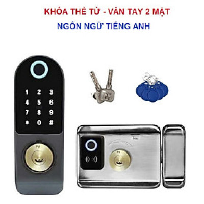 Khóa thẻ từ - 2 mặt vân tay SAFARI SG G02 - Ngôn ngữ Tiếng Anh/ Việt (tùy chọn)