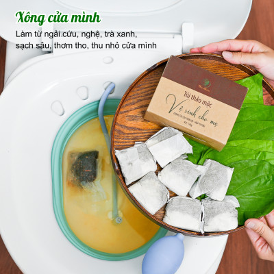 Bộ thảo mộc xông hơi đầy đủ Wonmom ( Xông mặt - toàn thân - cửa mình - gừng hạ thổ toàn thân )
