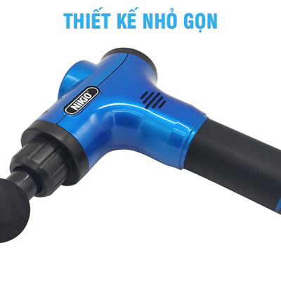 Súng (Máy) Massage Cầm Tay Nikio NK-170B - 6 Đầu Matxa, 5 Chế Độ, 6 Tốc Độ Mát Xa, Pin Sạc Không Dây 2000mAh - Hỗ Trợ Giảm Đau Nhức Và Giãn Cơ Toàn Thân, Công Nghệ Bộ Gõ Thế Hệ Mới
