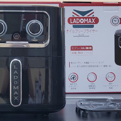 Nồi chiên không dầu 10.5L Ladomax HA-5610 công nghệ đối lưu chiên thức ăn giòn đều, hiển thị số điện tử - LED-Hàng chính hãng