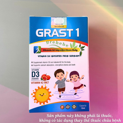 [TPBVSK] Grast 1 Bổ Sung Vitamin K2+D3 Hỗ Trợ Tăng Cường Hấp Thu Canxi Cho Bé