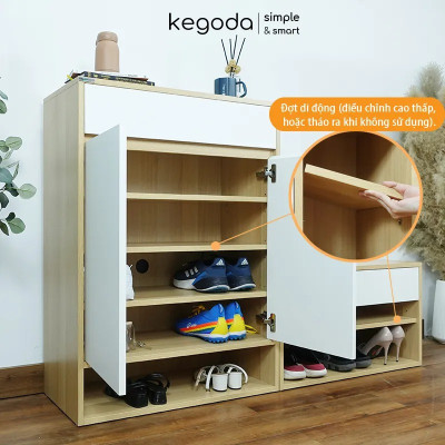Kệ Tủ Giày Phong Cách Bắc Âu, Sức Chứa Lớn, Có Ghế Ngồi Mang Giày Thương Hiệu KEGODA KGD71