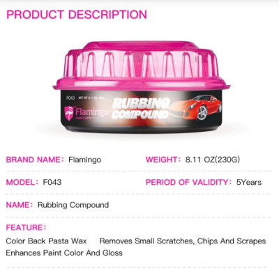 Sáp Đánh Bóng Xóa Mờ Vết Xước Flamingo F043 230g – Hãng Phân Phối Chính Thức