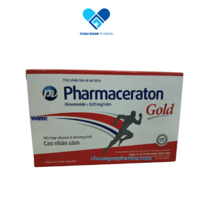 Pharmaceraton Gold PV Hộp 60 viên - Bổ sung vitamin và khoáng chất - cao nhân sâm tăng cường sức khỏe và nâng cao sức đề kháng