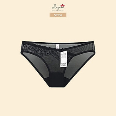 Quần Lót Nữ Ren Họa Tiết Nổi Phối Lưới Cạp Vừa LUPERI LU3QL736 Dáng Bikini Mềm Mịn Co Giãn Không Lằn Mông Khử Mùi