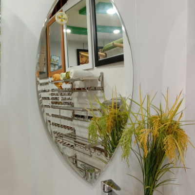 Gương soi Kibath hình chiếc lá KT 50x100 cm, KB-227