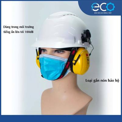 Chụp tai chống ồn 3M H9P3E gắn nón. Chụp tai chống ồn mang lại sự thoải mái khi sử dụng